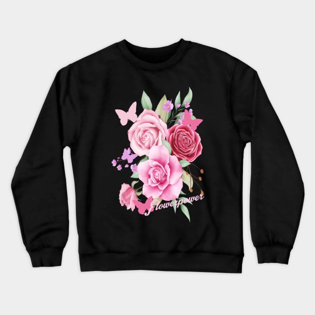 Flowers and butterflies Crewneck Sweatshirt by BC- One- Shop